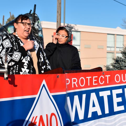 Angeline Cheek, left, a community organizer from t