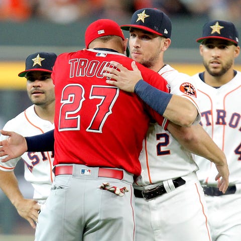 Jul 5, 2019; Houston, TX, USA; Los Angeles Angels 