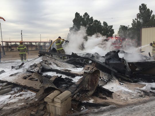 Structure near Derrick Road in Carlsbad a total loss after 