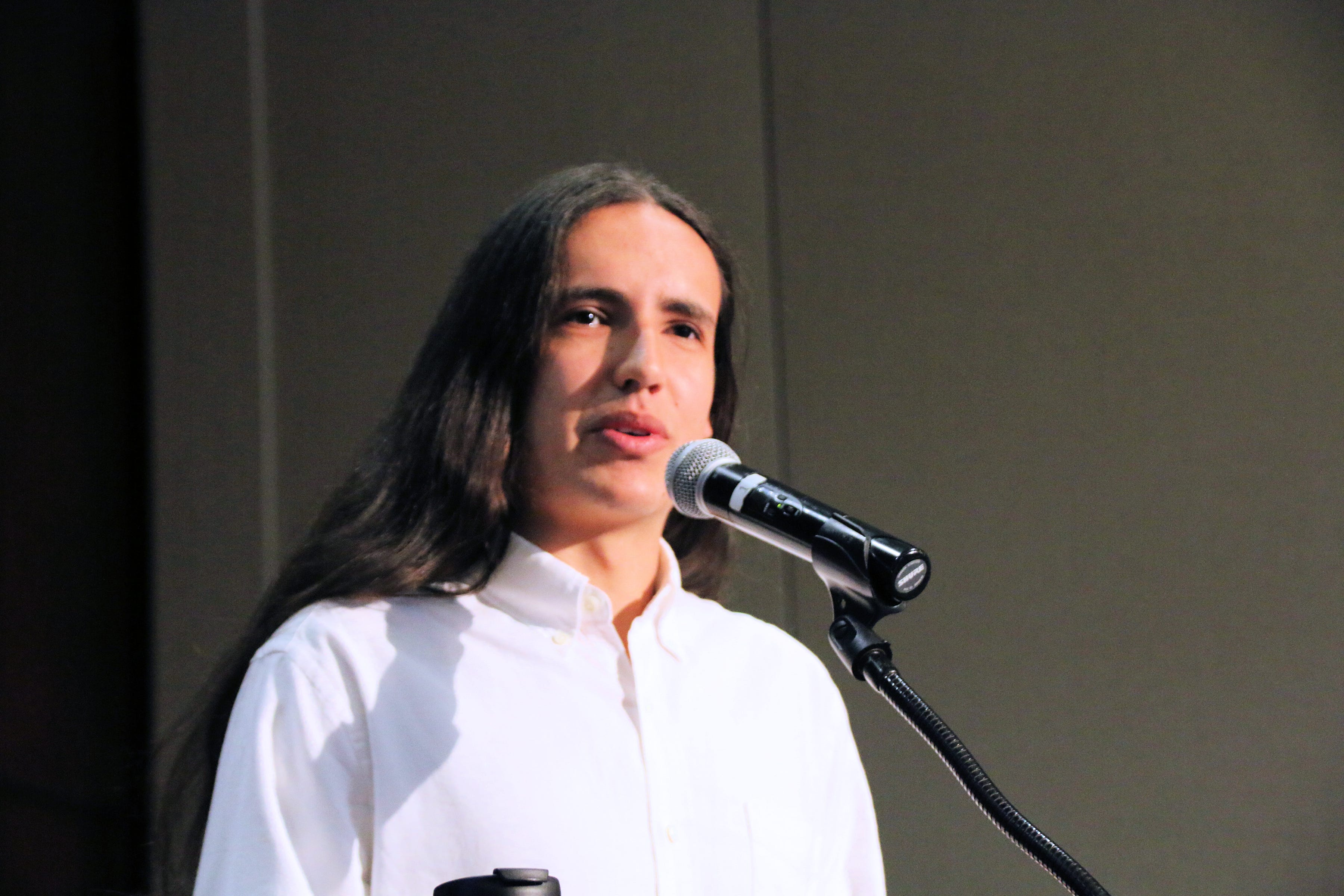 Xiuhtezcatl Martinez, a 19-year-old climate activist and hip-hop artist speaks at the conference “Climate 2020: Seven Generations for Arizona” at Northern Arizona University in Flagstaff on Nov. 15, 2019.