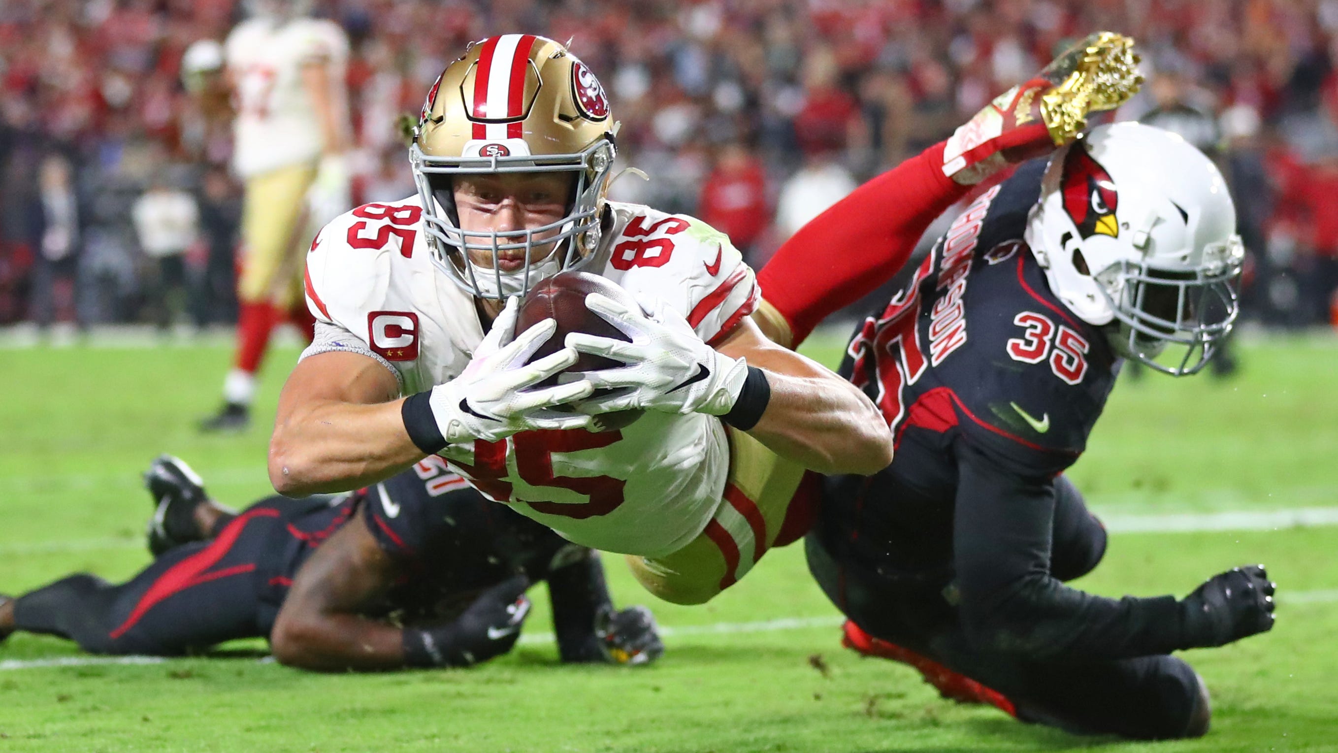 Kittle San Francisco 49ers' TE played with broken ankle