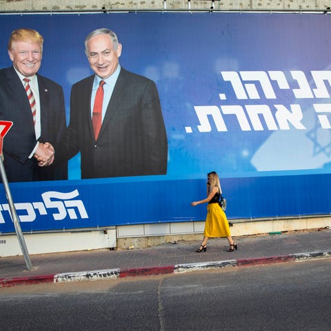 Election billboard for Israeli Prime Minister Benj