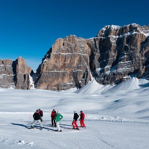 In the Dolomite Mountains of Italy, 12 interconnec