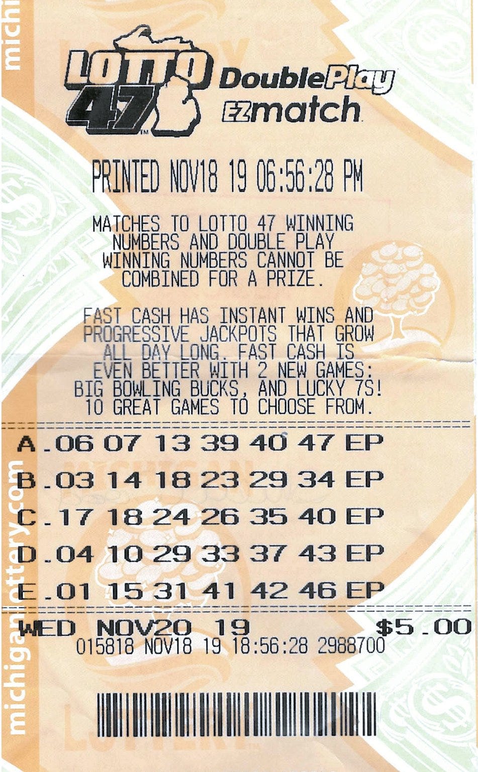 lotto 47 winning numbers today