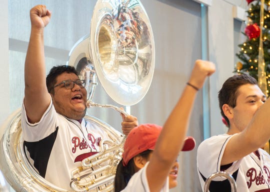 The New Mexico State University Roadrunner Revue plays at the opening ceremony during the 2019 Giving Tuesday event at Corbett Center Student Union on Dec. 3, 2019.