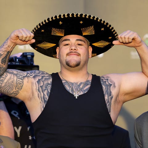 Andy Ruiz Jr. at weigh-ins for his fight vs. Antho