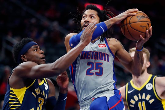 Pistons guard Derrick Rose is averaging 15.7 points while playing 24 minutes in his last six games.