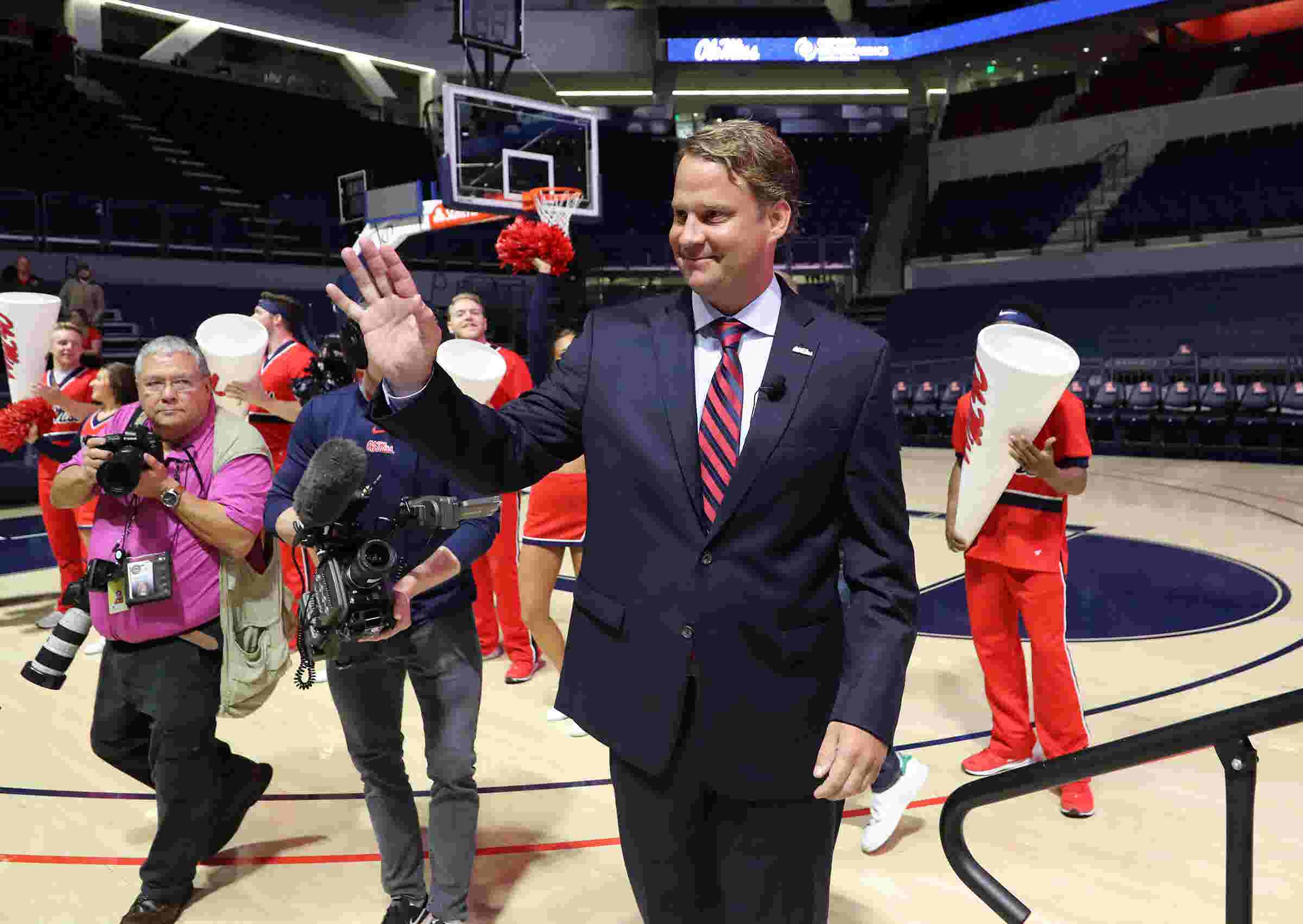 Lane Kiffin and the Ole Miss coaching staff introduced at The Pavilion