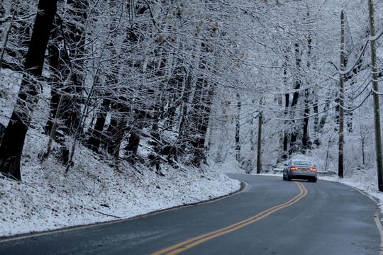 Snow clung to trees on Sleepy Hollow Road in Sleepy Hollow on Dec. 11, 2019 after overnight snow delayed some schools and slowed the morning commute.