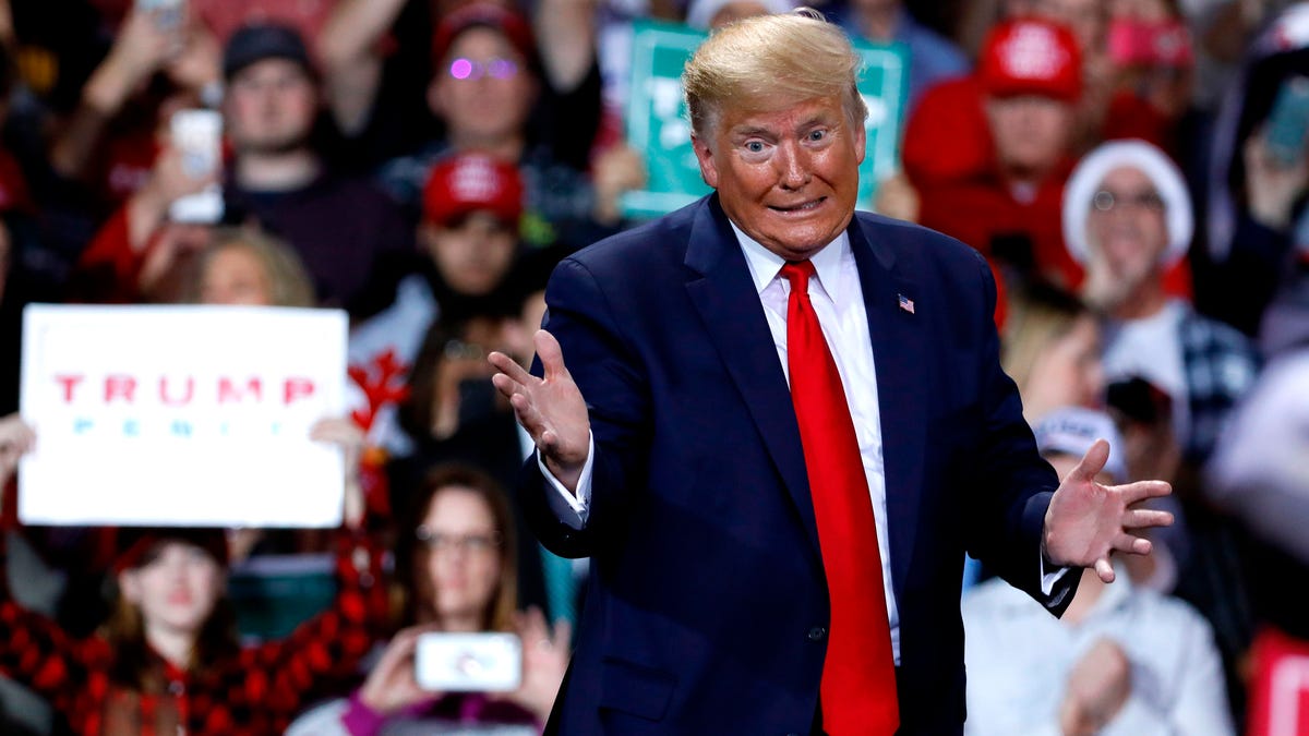 President Donald Trump at a Keep America Great Rally in Battle Creek, Michigan, on Dec. 18, 2019.