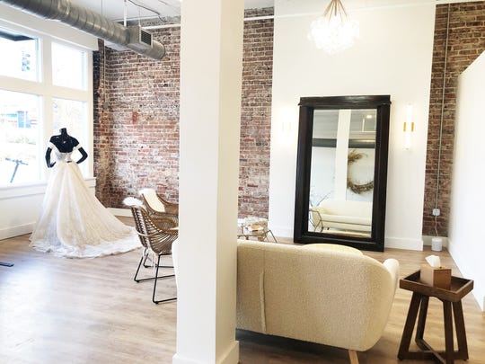 The retail space at 820 Sevier Ave. is 2,100 square feet and was a blank slate for Anna Wiggins, owner of the Loveliest Bridal Boutique. Original window frames have been repurposed for full-length mirrors and brick walls exposed. “I just think it’s cool that it feels fresh and airy; it’s a little more modern but it has elements of the original building,” said Wiggins.