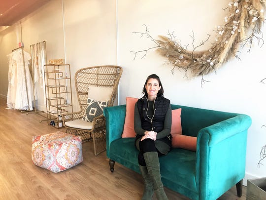Loveliest Bridal Boutique owner Anna Wiggins in her new location at 820 Sevier Ave. in South Knoxville on Jan. 21, 2020. Wiggins said the boho décor doubles as an Instagrammable backdrop for brides and their friends. “I have a master's in city planning and a passion for mixed use. This area is becoming more walkable and mixed use,” she said.