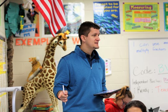 Sam Moser, fifth grade math teacher at Mooreland Heights Elementary School, on Jan. 16, 2020.