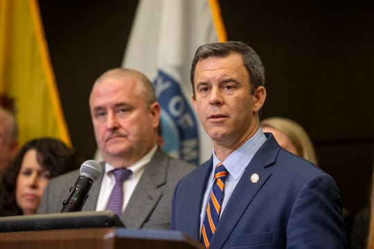 Monmouth County Prosecutor Christopher Gramiccioni and Acting Middlesex County Prosecutor Christopher Kuberiet announce that a body was identified as Stephanie Parze, 25, a woman who went missing in October, at the Monmouth County Prosecutor's Office in Freehold, N.J., on Jan. 27.