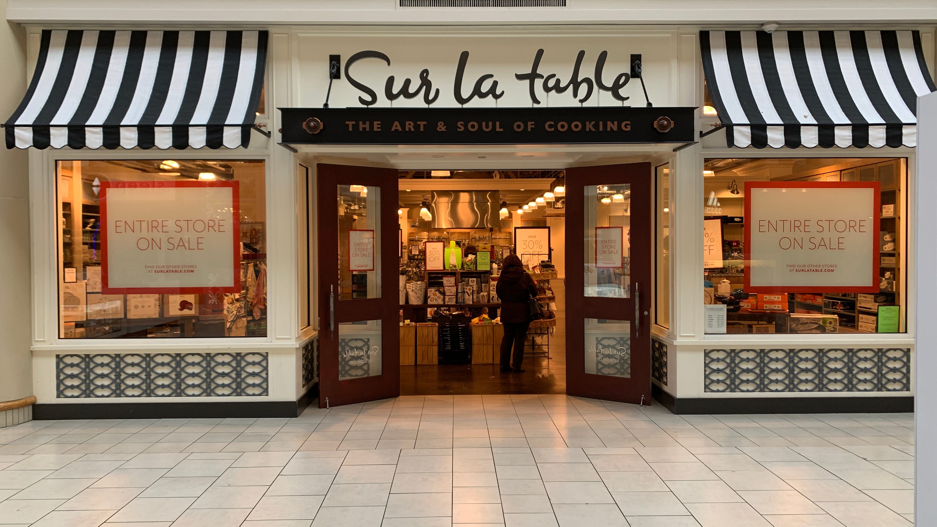 Which Sur La Table locations are closing; where are the sales?