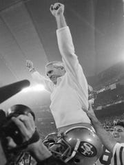 Coach Bill Walsh won the first Super Bowl for the 49ers in 1982 at The Silverdome.