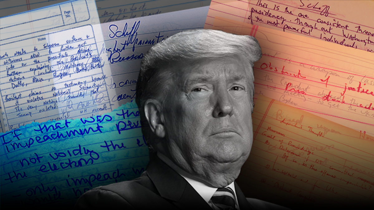 President Trump Impeachment Trial Read Senators Handwritten Notes 
