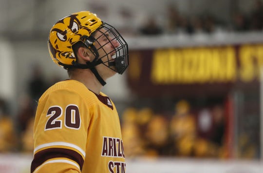 The ASU hockey team is in the (simulated) Frozen Four.