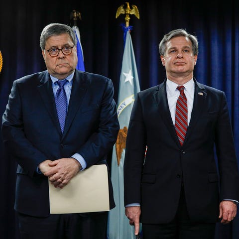 Attorney General William Barr and FBI Director Chr