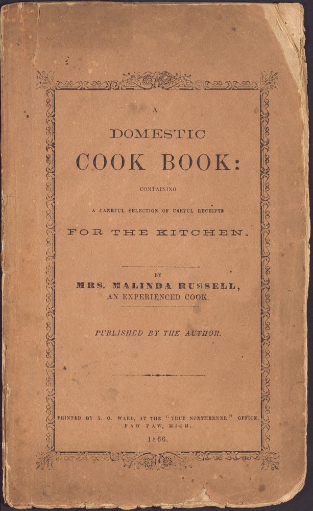 1866 : First African-American Cookbook Published in Michigan