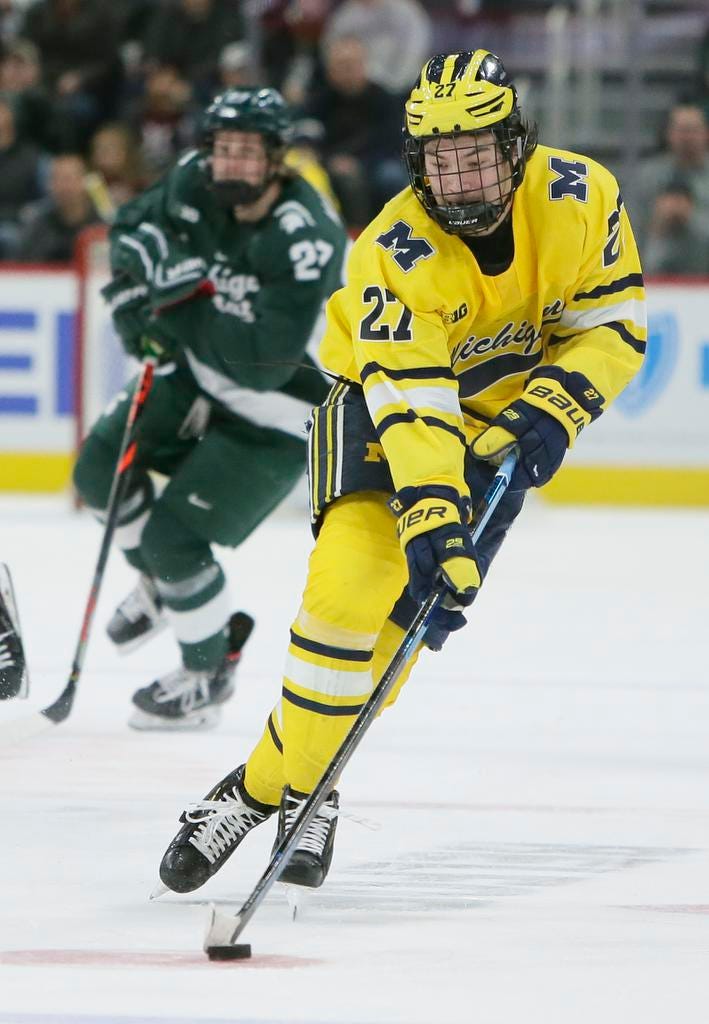 michigan hockey helmet