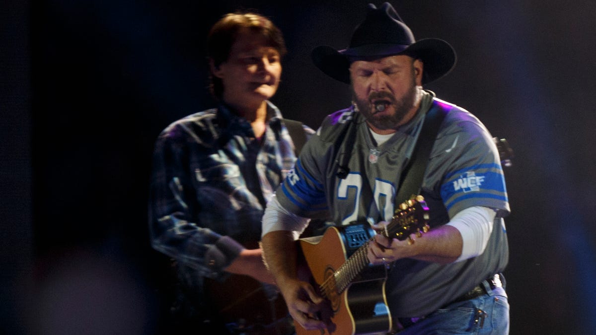 Garth Brooks performs at Ford Field in Detroit on Saturday, Feb. 22, 2020.