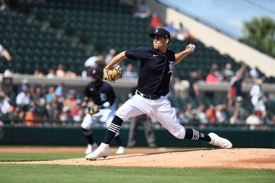 Matthew Boyd delivers in the first inning against the Astros on Monday.