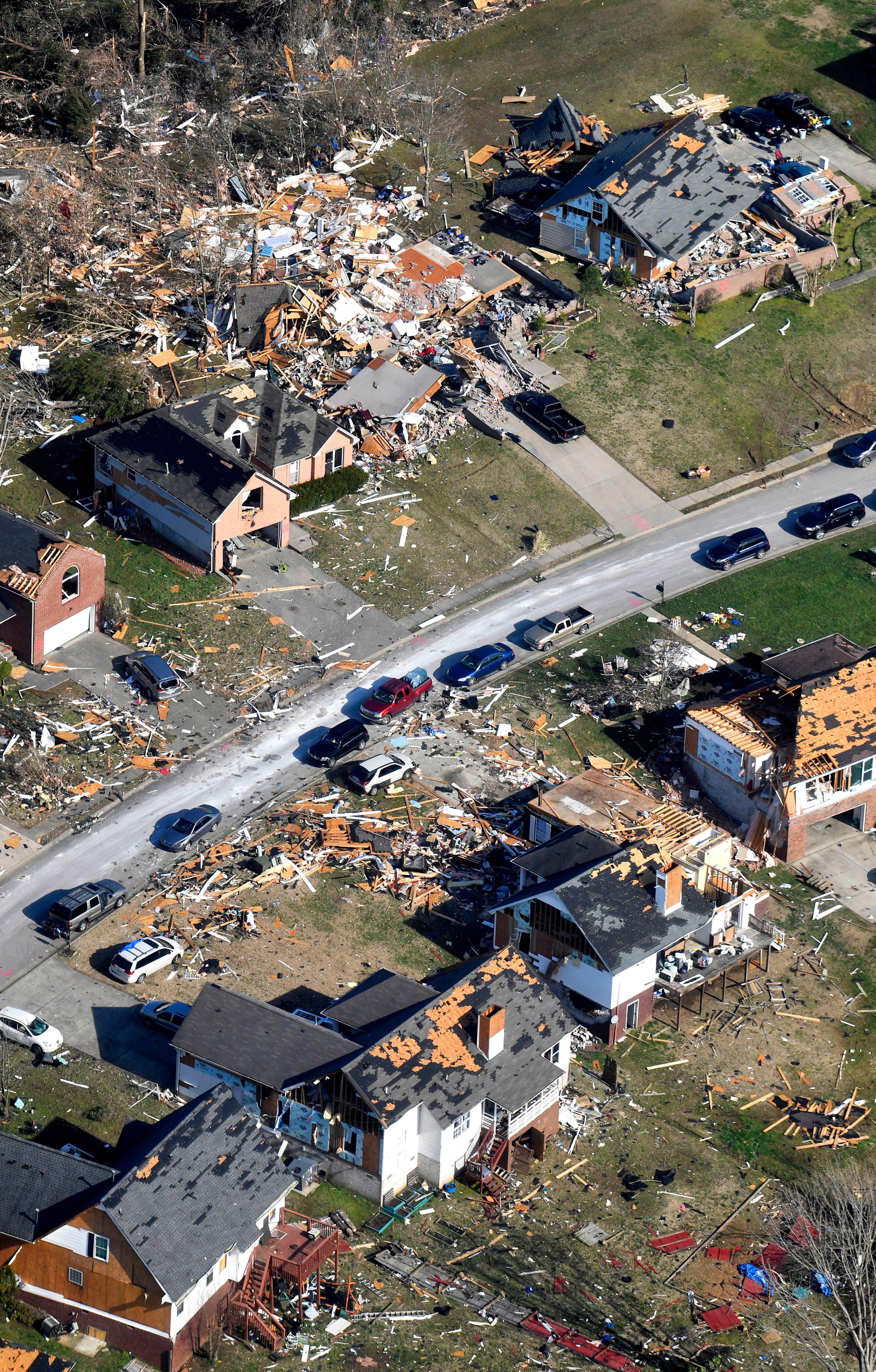 Aerial photos of tornado damage in Nashville and Putnam County tornado in knoxville tn yesterday