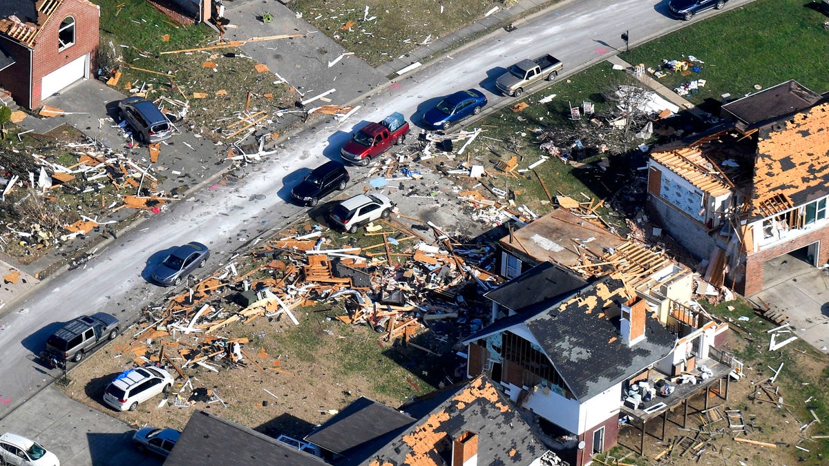 Aerial photos of tornado damage in Nashville and Putnam County