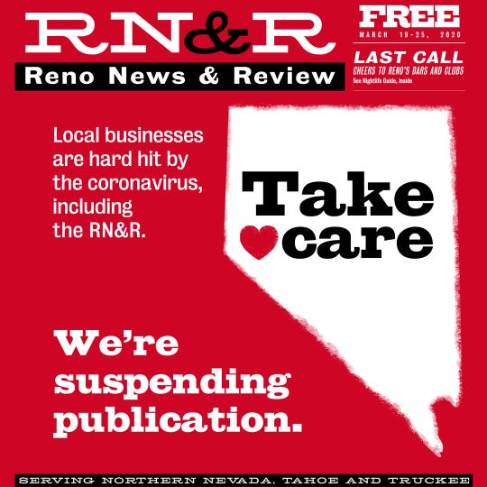 Reno News & Review is closing. Its last issue comes out Thursday