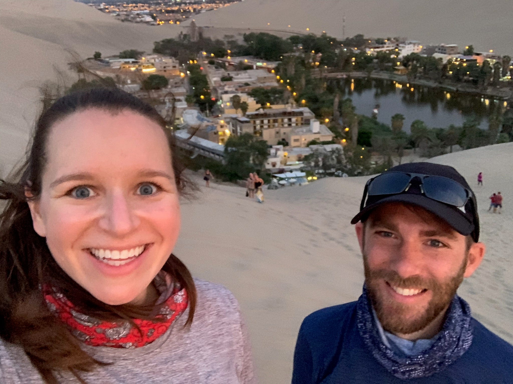 Jonathan and Melissa Robbins, Nashville residents, traveled to Peru on vacation in mid-May. Now, they're stuck in Cusco, a historic mountain town, with no idea when they will be able to get home. Before learning of the national lockdown and heading into quarantine in a Cusco hotel, the pair visited a desert resort in Huacachina, pictured.