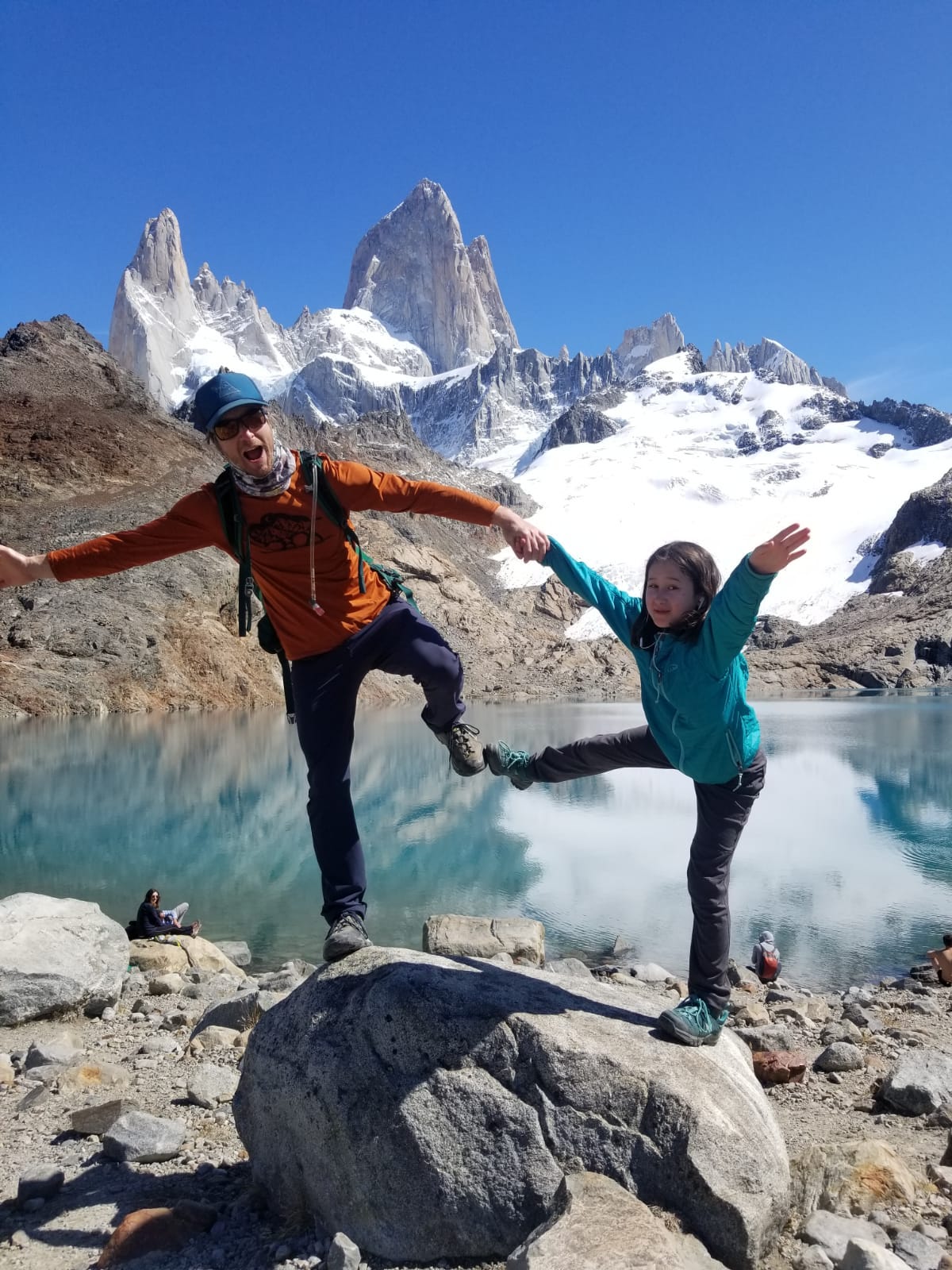 The Bailey family was approximately halfway through a three-month trip across South America when they were caught in the COVID-19 lockdown in Peru. Andrew Bailey, a professor at University of Tennessee Chattanooga, poses with daughter Anya, 8, at Parque Nacional Los Glaciers in Patagonia, Argentina.