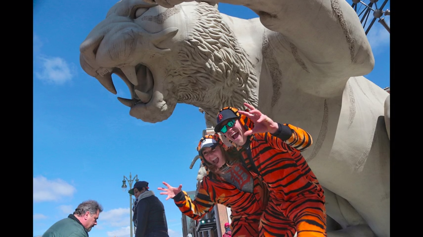 Detroit Tigers Tiger statue outside of Comerica Park Detroit Michigan by  Gordon Dean II