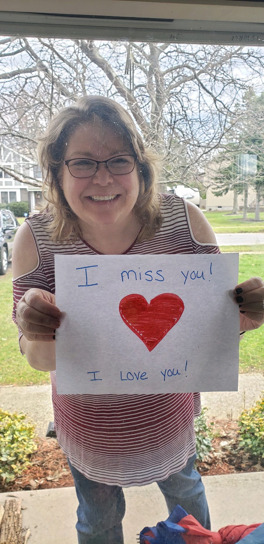 Brookside Elementary School first-grade teacher Deborah Cowley visited her students door to door to tell them she misses them.