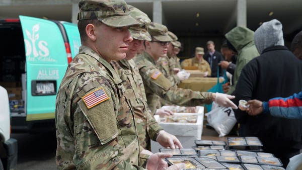 Members of the Ohio National Guard and Ohio Milita