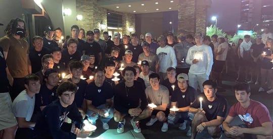 Friends and teammates gather for a vigil for Perry baseball player Jacob Medina