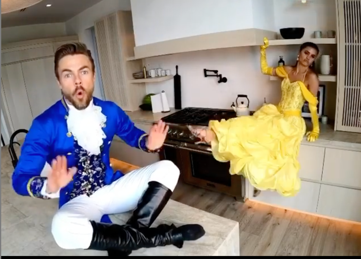 Quarantine Diary Derek Hough Wore His Disney Singalong Look Outside