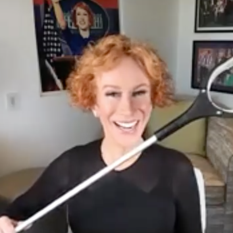 Kathy Griffin shows off her "grabber" of "As Seen 