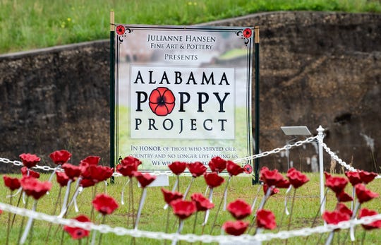 Veterans day ceramic poppies