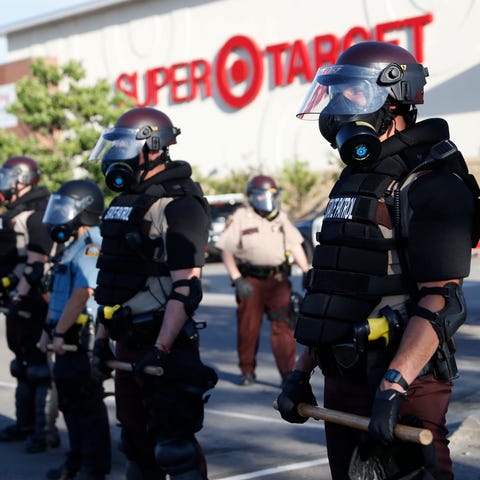 Minnesota State Police in front of a Target Store 