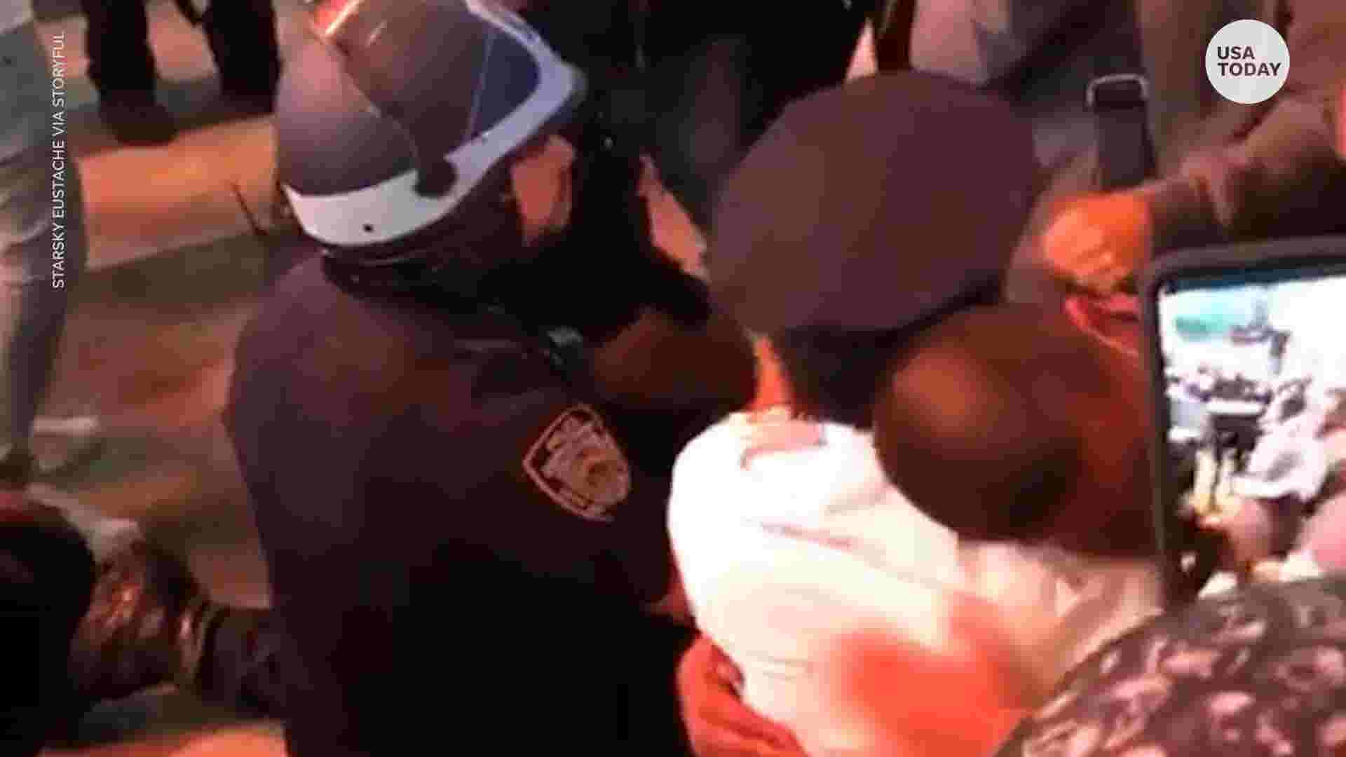 George Floyd Nypd Officers Kneel Alongside Protesters In Times Square 2665