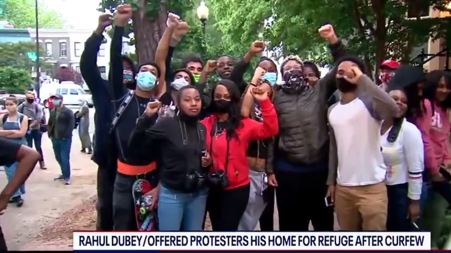 Rahul Dubey was one of the DC homeowners who opened his doors to over 100 protesters after a citywide curfew began.