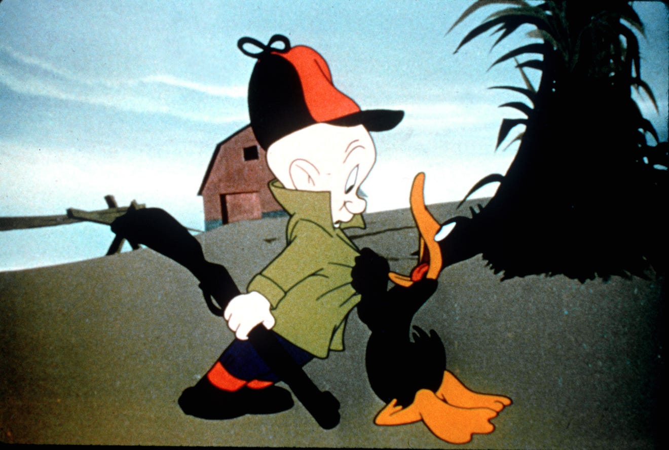 picture of elmer fudd with a gun