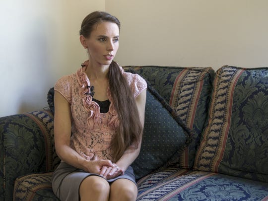 Rachael Denhollander is interviewed by IndyStar Aug. 23, 2016, at her home in Louisville, Kentucky. Denhollander was the first woman to publicly accuse Larry Nassar of sexual abuse.