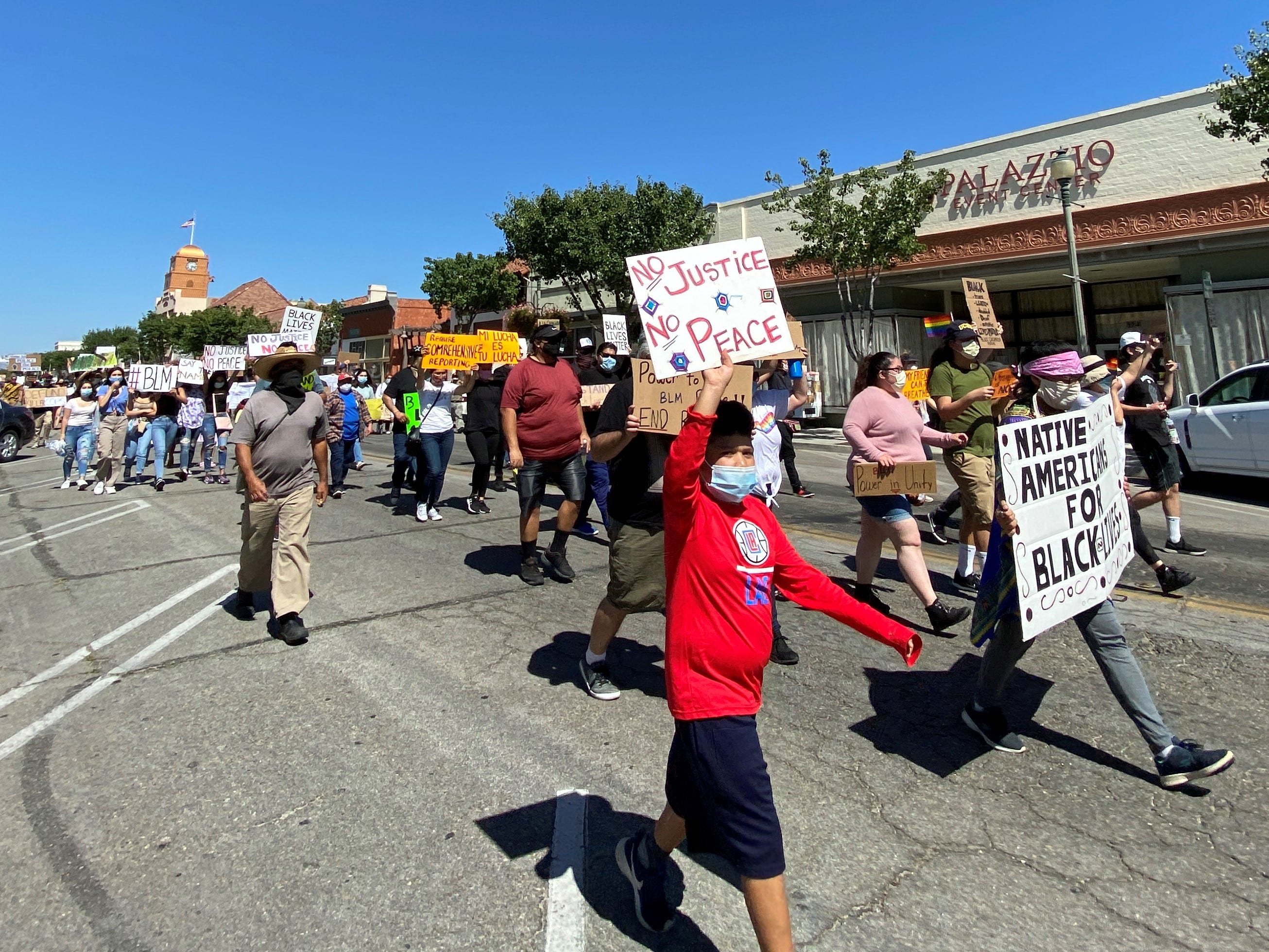 Santa Paula protesters kneel outside police station for George Floyd