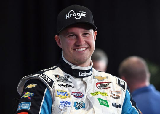 NASCAR Cup Series driver Ryan Preece (37) addresses the media during NASCAR Media Day at the Daytona 500 Club.