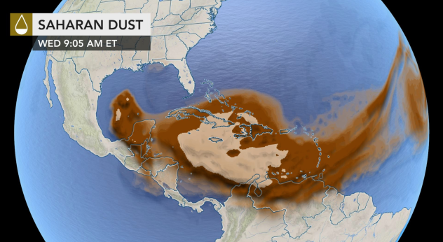 Sahara Dust Storm Path Nears US Gulf Coast Texas What To Expect   F31e2552 0350 442e A43a 400498f63efb Screen Shot 2020 06 24 At 9.18.02 AM 