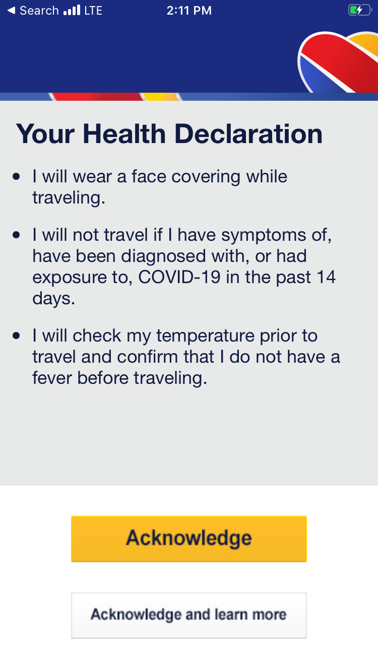 southwest air baggage size