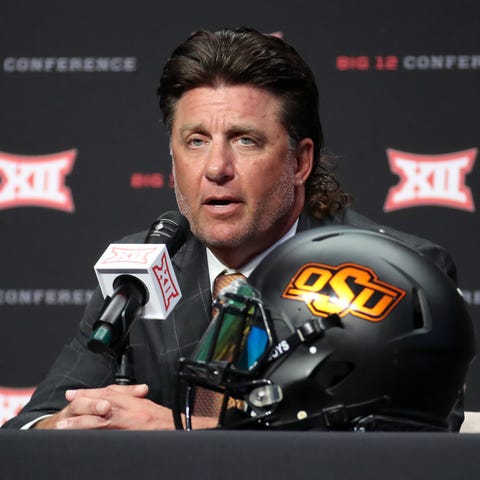 Oklahoma State Cowboys head coach Mike Gundy speak