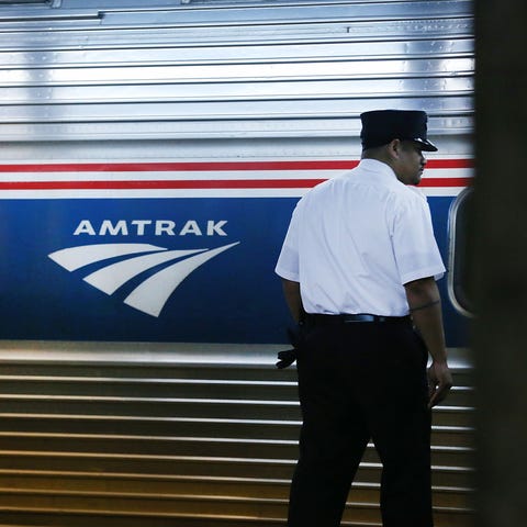 NEW YORK, NY - FEBRUARY 16:  A train conductor sta